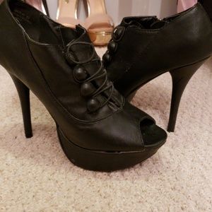 Peep toe booties